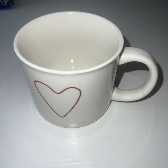 Opalhouse White Porcelain Mug With Red Silhouette Hearts On Either Side - Picture 2 of 5